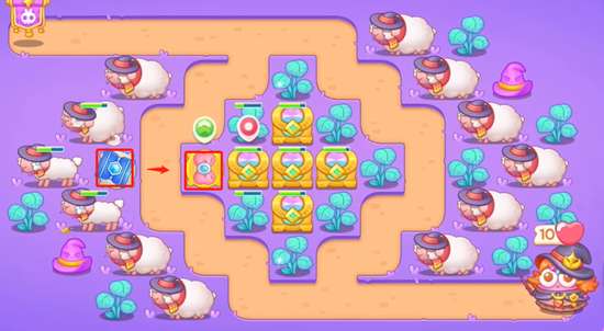 保卫萝卜4阿波与魔法宝藏第65关攻略,阿波与魔法宝藏第65关图文通关步骤