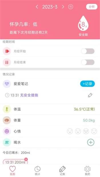 排卵期安全期日历2