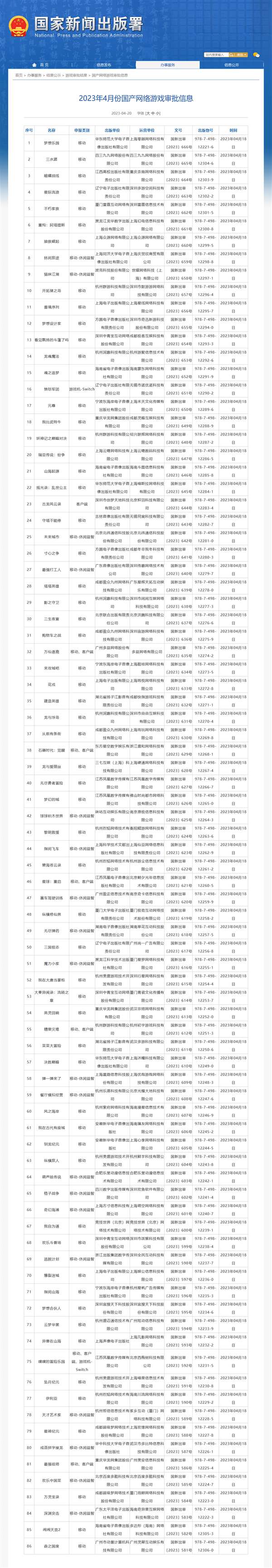 4月国产游戏版号公布：《古龙风云录》等86款游戏过审