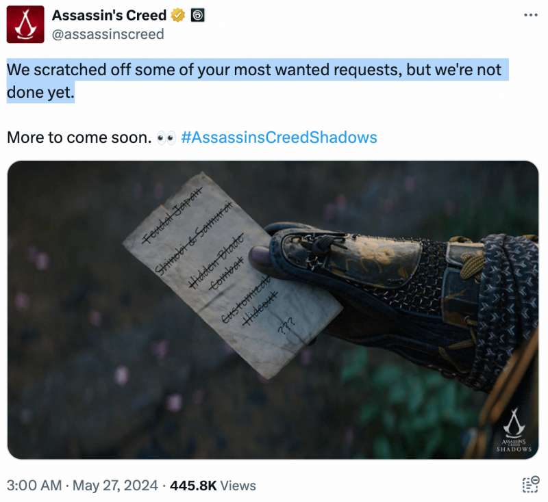 《刺客信条：影》内容再升级，玩家期待满满