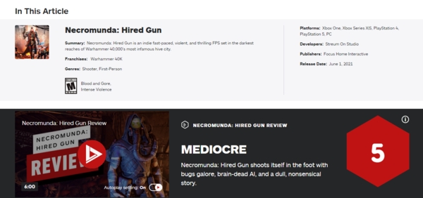 战锤FPS《涅克罗蒙达：赏金猎人》IGN 5分 BUG一堆