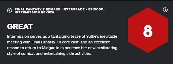 《FF7重制版Intergrade》尤菲IGN 8分 内容短小精练