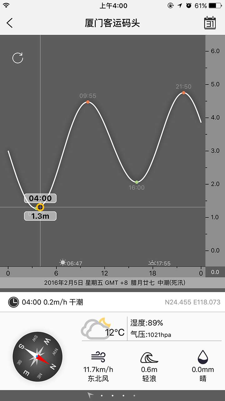全球潮汐天气预报软件0