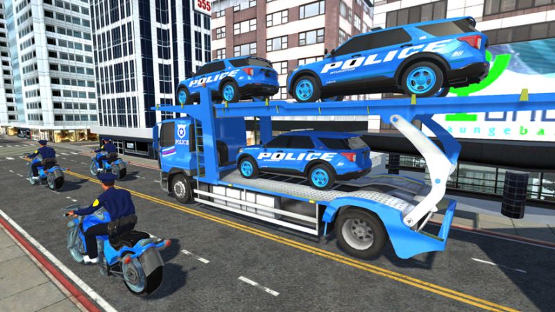 Police Car Transport Truck simios版1