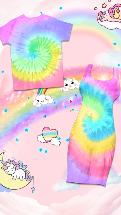 Unicorn Rainbow Galaxy Tie Dyeios版5