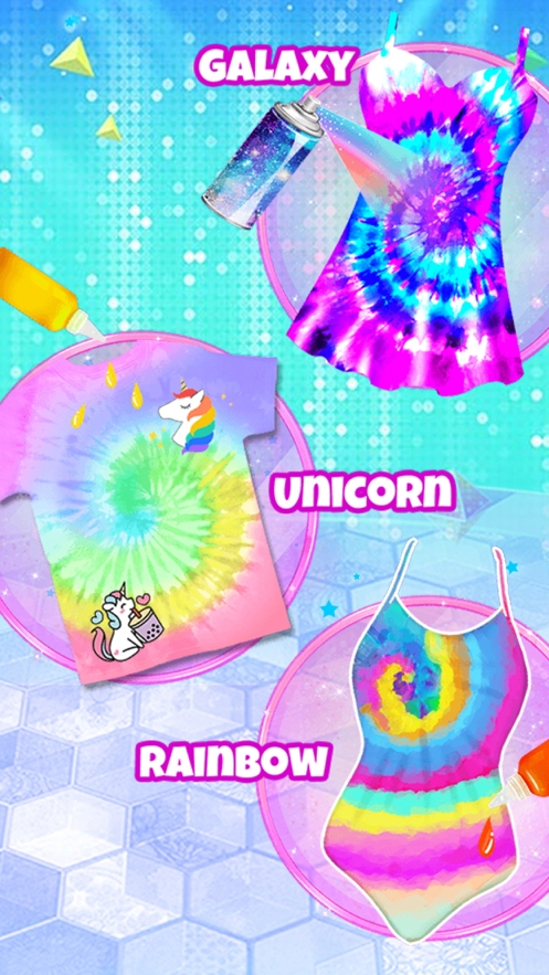 Unicorn Rainbow Galaxy Tie Dyeios版1