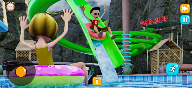 水滑道上坡公园3D模拟人生ios版0