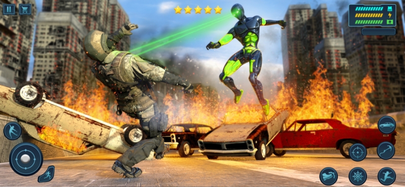 惊人的蜘蛛火柴人英雄:飞绳英雄 3Dios版0