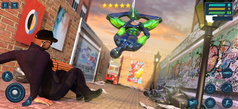 惊人的蜘蛛火柴人英雄:飞绳英雄 3Dios版1