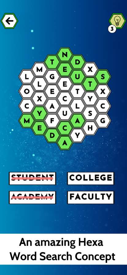 Hexa Word Search Puzzle Gamesios版2