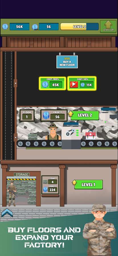 Idle Military Factory Tycoonios版4