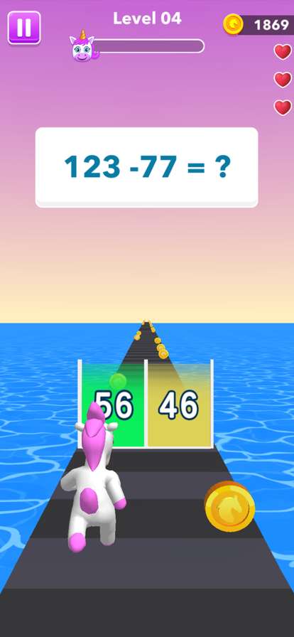 Unicorn Dash Game: Math Runnerios版2