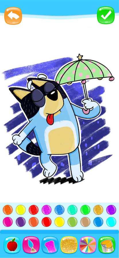 Bluey Coloring Book Glitterios版0