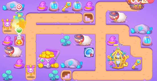 保卫萝卜4阿波与魔法宝藏第34关攻略,阿波与魔法宝藏第34关图文通关流程