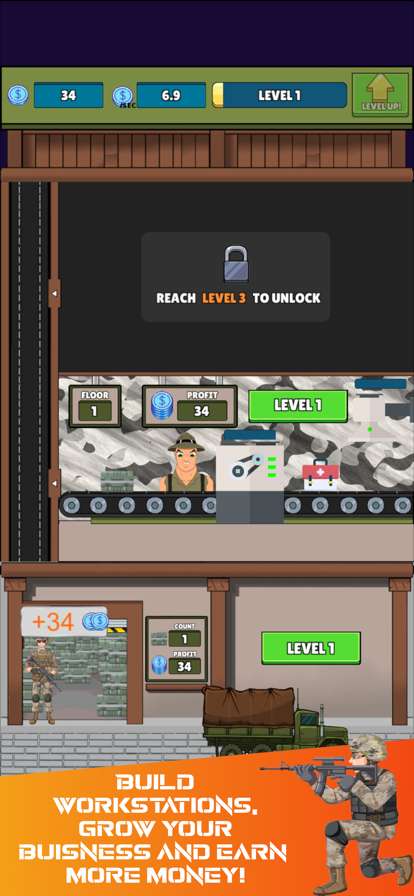 Idle Military Factory Tycoonios版3