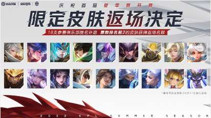王者荣耀限定皮肤什么时候返场 王者限定皮肤返场时间2022