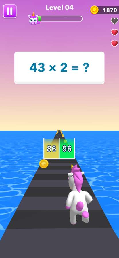 Unicorn Dash Game: Math Runnerios版0