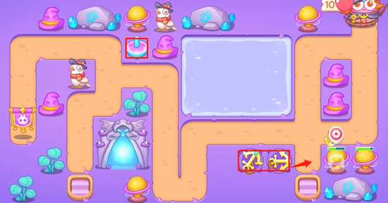 保卫萝卜4阿波与魔法宝藏第64关攻略,阿波与魔法宝藏第64关图文解析