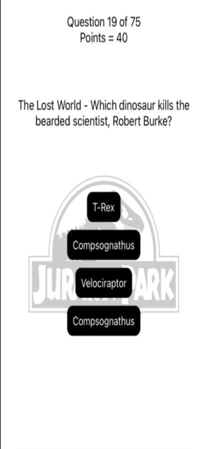 Jurassic Park Quizios版0